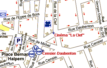 Plan du quartier du cin�ma LA CLEF
